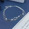 S925 Sterling Silver Cross & Circle Double Layer Bracelet – Elegant, Versatile, Light Luxury Fashion.