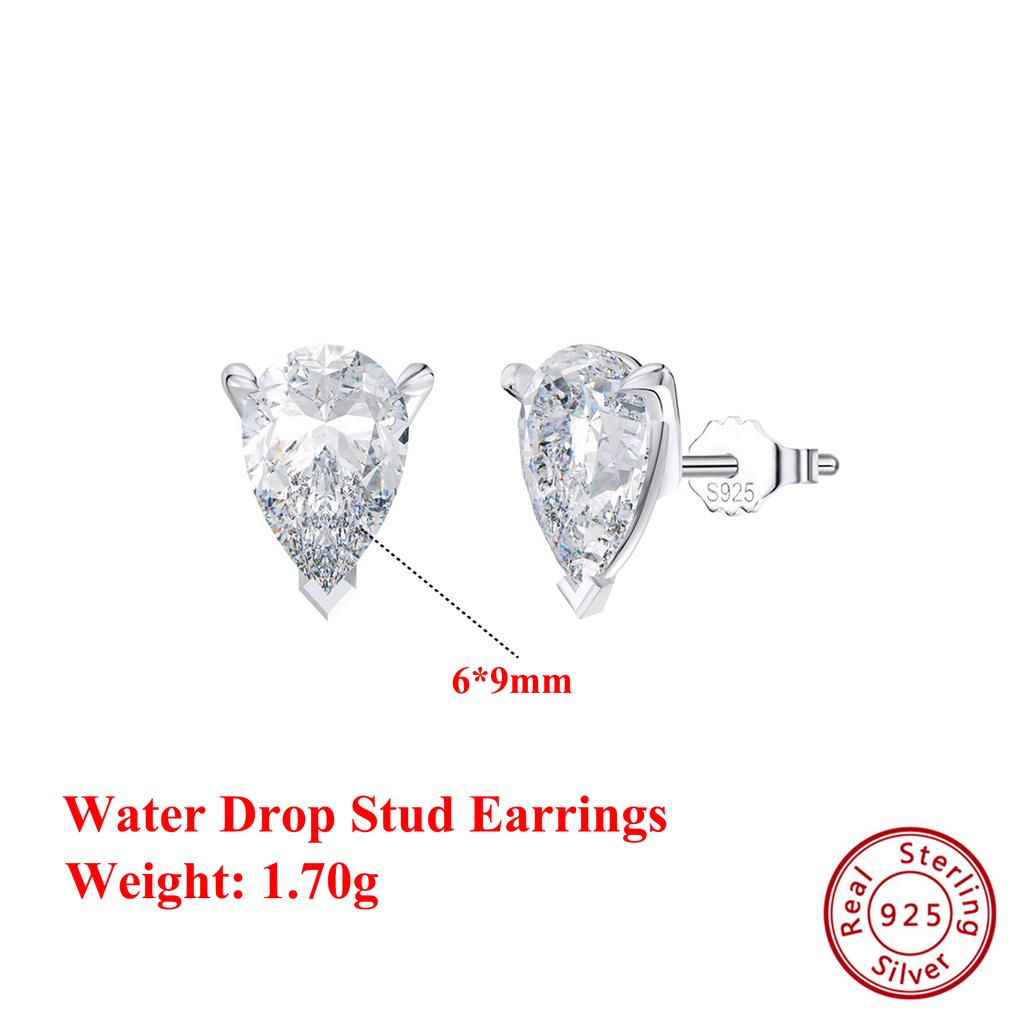 EFFIE QUEEN S925 Silber Ohrringe Exquisites Ohr-Accessoire Mit Perle und Zirkonia Stern, Ovales Herzförmiges Steckerohrring Geschenk APE42
