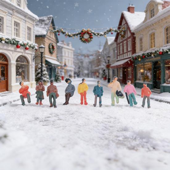 100Pcs Mini People Figurines 1/100 Scale Hand-painted Tiny Sitting Standing People Figure Models Miniature Scenes Architectural Project Dollhouse