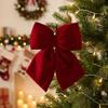 Red Velvet Christmas Bow Ornament for Wedding and Tree Decoration
