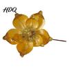 Multi Layered Fabric Flower Decorations Red Gold Poinsettia Artificial Flower Large Glitter Christmas with Clip Xmas Festive Party Floral Decor Tree