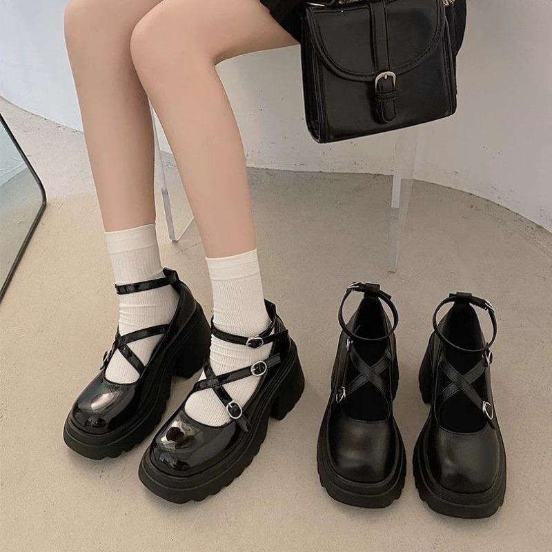 Fashion Women's Shoes Round Toe Block Heel Chunky Heels Japanese Style Lolita Mary Jane Kawaii Gothic Cute Evening Ladies Pumps Fashion