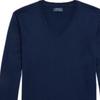 Polo Ralph Lauren Ss23 Jednobarevný V-neck svetr s vyšívaným logem Pánský svetr Tmavě modrý MNPOSWE16821108-410