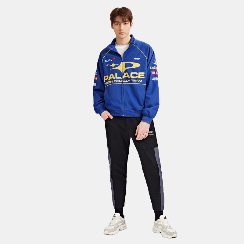 Palace Chaqueta Pally Rally FW24 con estampado de logotipo de letra y cierre de cremallera Chaqueta unisex Azul P27JK013