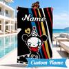 Custom Name Heartfelt Pucca Moment Beach Towel Microfiber Beach Towel, Lightweight and Quick-Dry, for Summer Travel, Swimming Pool Gift