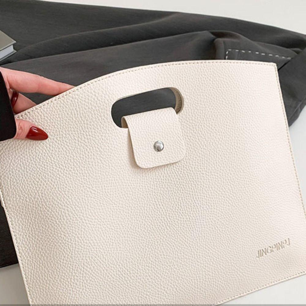Large Capacity Computer Bag Solid Color File Bag Simple Office Document Tote Bag Outdoor