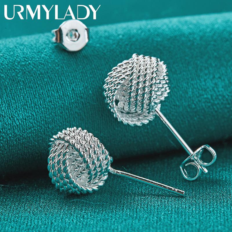 Náušnice se zapínáním na uzel 925 ze stříbra pro dámské módní šperky