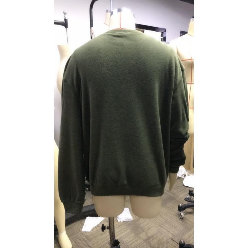 Spring plus size men's casual green bottom printed colorful round neck long-sleeved sweatshirt