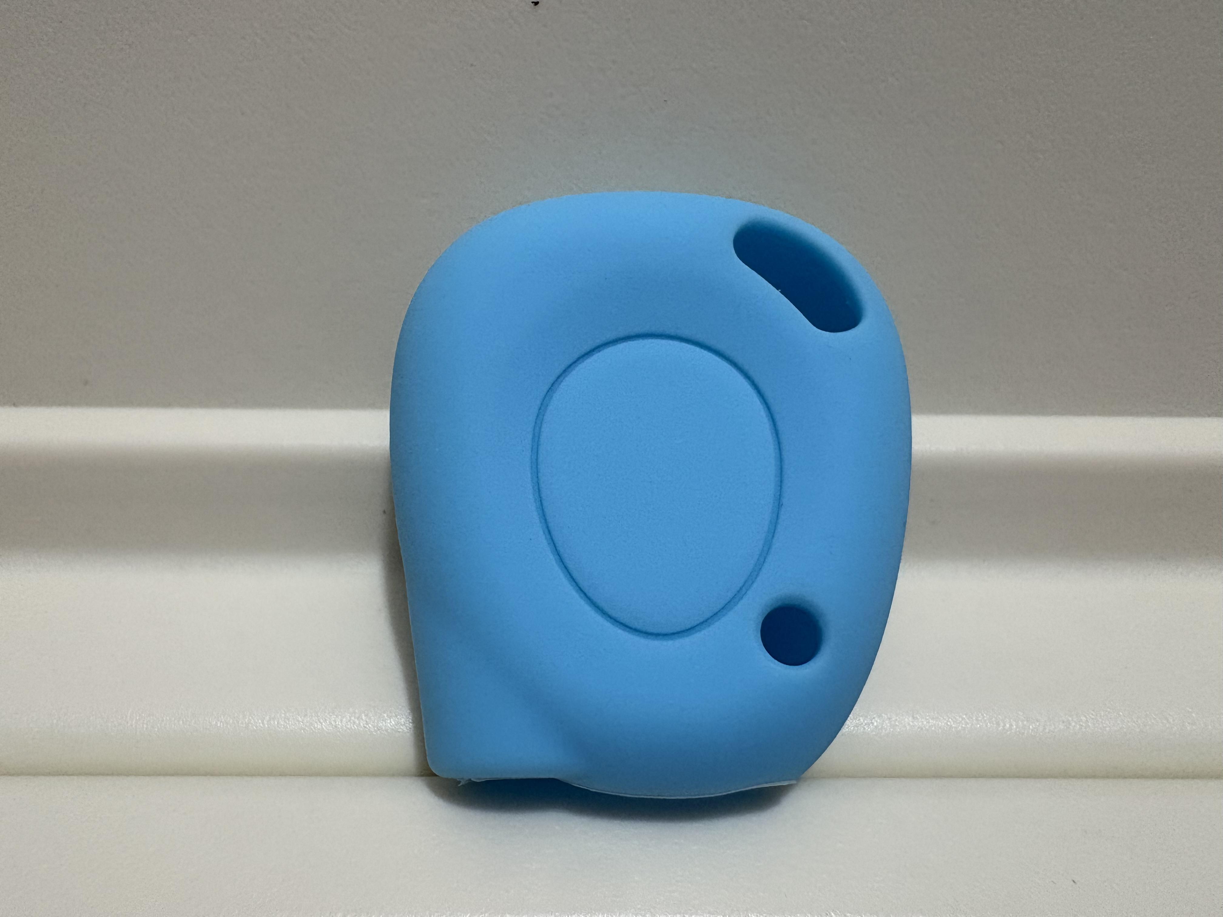 

New 1 Buttons Silicone Key Case Fit For Renault Megane Clio Scenic 1BN IR Remote Fob Cover Protector Shell Blank Car Accessories небесно-голубой
