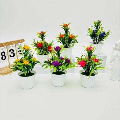 Künstliche Lotusblätter: Set mit 5 kleinen Bonsais im Topf zur Dekoration im Außen- oder Innenbereich – perfekt für die Landschaftsgestaltung, als Altar oder als Dekoration für das Zuhause.