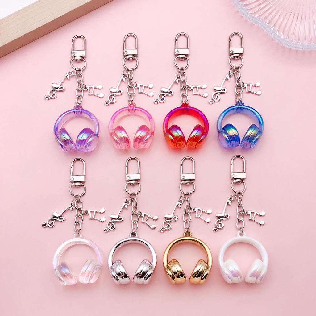 3D Acrylic Headphone Keychain - Cute & Stylish Backpack Charm, Perfect Gift for Friends