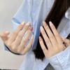 HANDMADE Artificial Nail Pink Heart Gilded Ice Transparent Phototherapy Nails Fake Nails Reusable and Removable Nails
