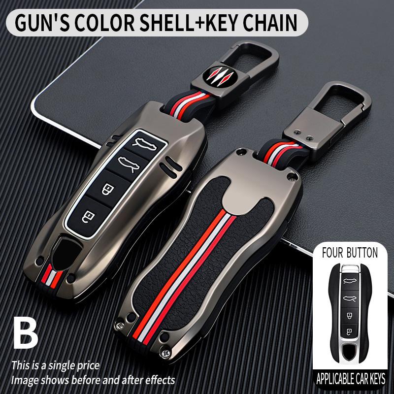 Zinc Alloy Car Key Case For Porsche Panamera Cayenne 911 971 992 Spyder Carrera Macan Boxster Cayman Accessories