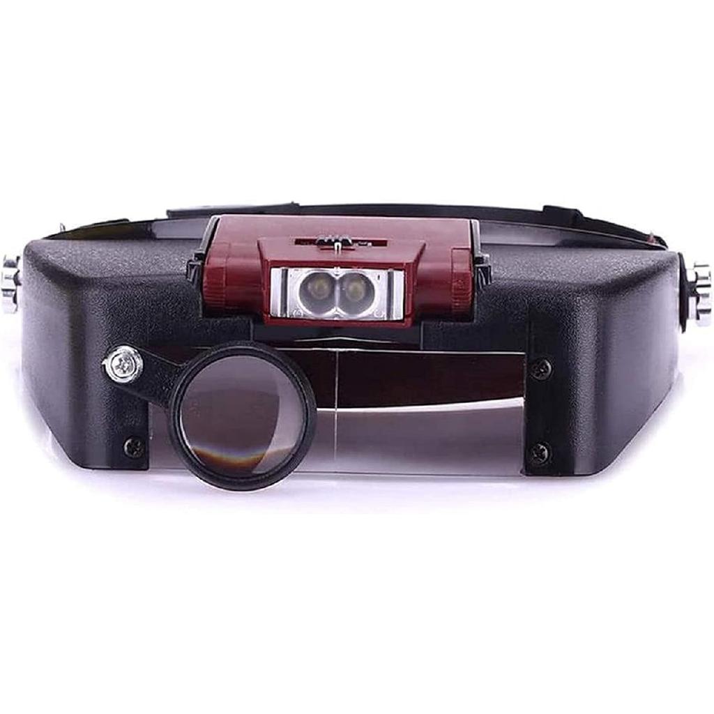 Headband Magnifier, Head MountLighted Magnifying Glasses, Adjustable Jewelers Head Headband Lamp Magnifier Illuminated Magnifying Eye Glasses Lens