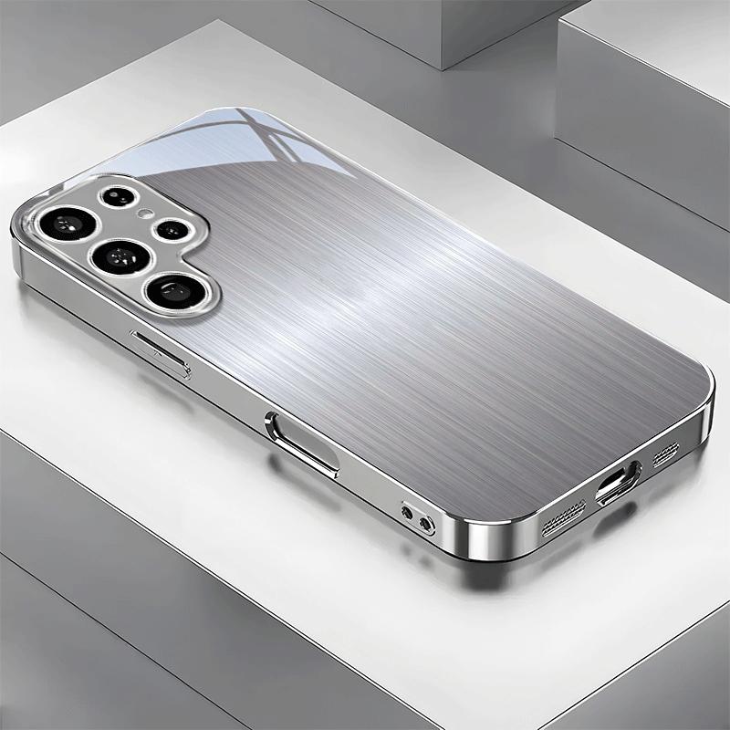 Electroplated Gold New Phone Case for Samsung Galaxy S26 Ultra S25 Plus S24 S23 S22 Fe Tempered Glass Artistic Texture Patterns