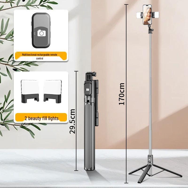 QQE Compact Bluetooth Selfie Stick with 360° Rotation and Adjustable Phone Holder for Horizontal & Vertical Shooting