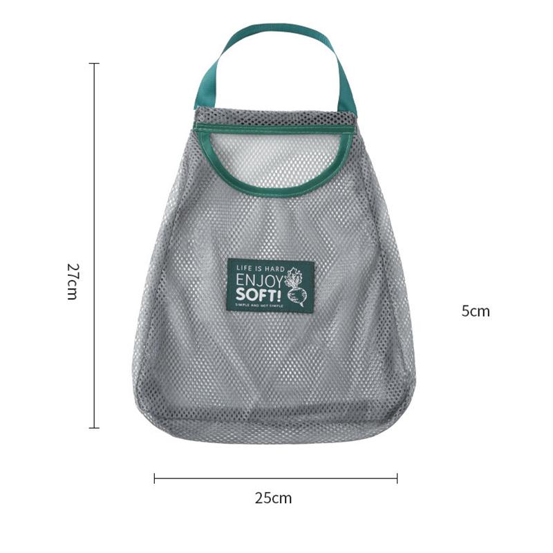 Fruit Vegetables Shopping Storage Bags Reusable Tote Mesh Net Woven Organizer Kitchen Shopper Vegetable Hanging Sorting Pocket