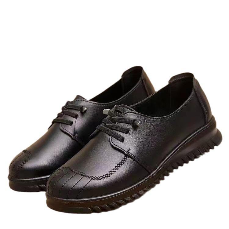 Pantofi de damă din piele naturală moale - Pantofi comozi antiderapanți pentru mame de vârstă mijlocie și în vârstă, primăvară și toamnă