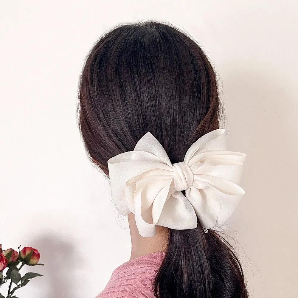 Living Plus Handmade Fixed Ribbon Automatic Hairpin Layered Cubic Ivory