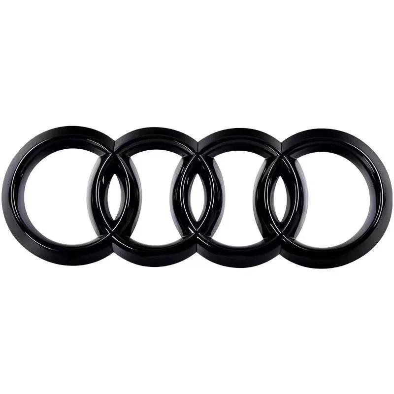 2026 Silver/Black Four Ring ABS Car Front Emblem Badge And Rear Trunk Emblem Badge Sticker Suitable For 4YTE A3 A4 A5 A7 A2 Q3 Q5 Q8