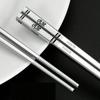 316 Stainless Steel Chopstick Tableware Luxury Laser Engraving Chopsticks Antiskid Household Metal Reusable Chopstick