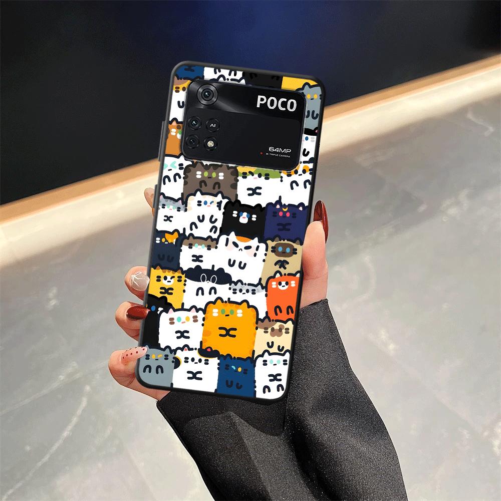 Cute Cat Cartoon Case for Xiaomi Poco F8 X3 X4 X5 X7 Pro F1 M3 M4 M7 F3 C71 M5 C75 C61 C50 Funda Phone Cover