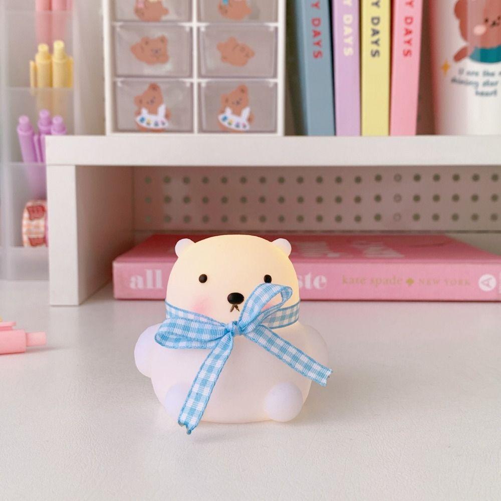 Creative Bedside Lamp Silicone Cartoon Animal Lamps Soft Light Led Night Light  Student Dormitory