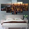 5 Pieces Canvas Wall Arts City Poster Painting World Chicago Downtown Wallpaper Home Decor Picture Printing Inteiror Artwork