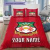 Wrexham Afc Crest Custom Name Pattern Bedding Quilt Set Quilt Cover Pillowcase Home Birthday Gift(1 * Duvet Cover + 2 * Pillowcase, Without Core)