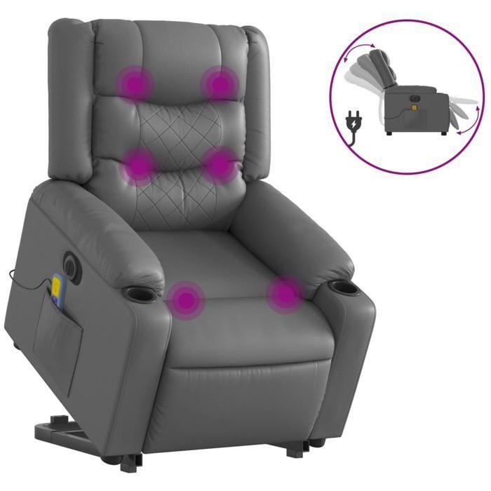 VidaXL Electric Massage Recliner, Relaxation Chair with Adjustable Backrest and Footrest, Salon Seat 3206566