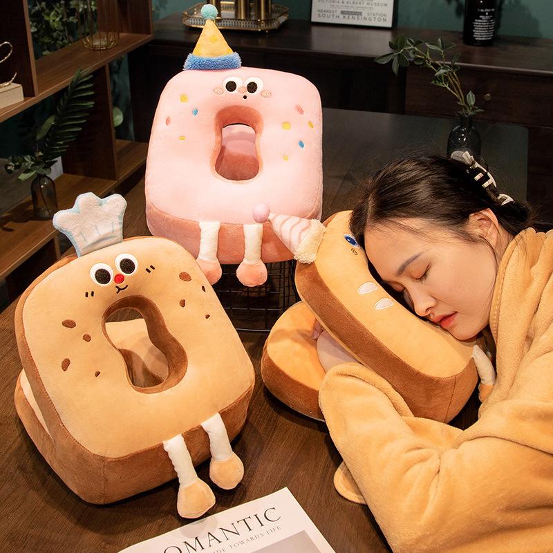 Bread Ice Silk Student Sleeping Pillow Office Lunch Break Pillow Classroom Table Sleeping Nap Artifact