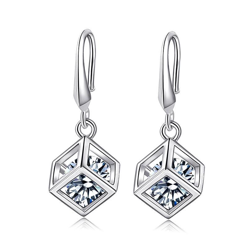 Korean Style Rubik's Cube Long Tassel Dangle Earrings for Women