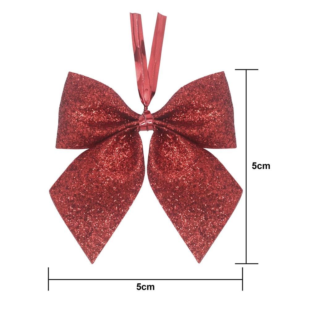 Christmas Tree Hanging Pendant 10pcs Bow Ornaments for Xmas Home Room Navidad New Year Party Decoration Decor
