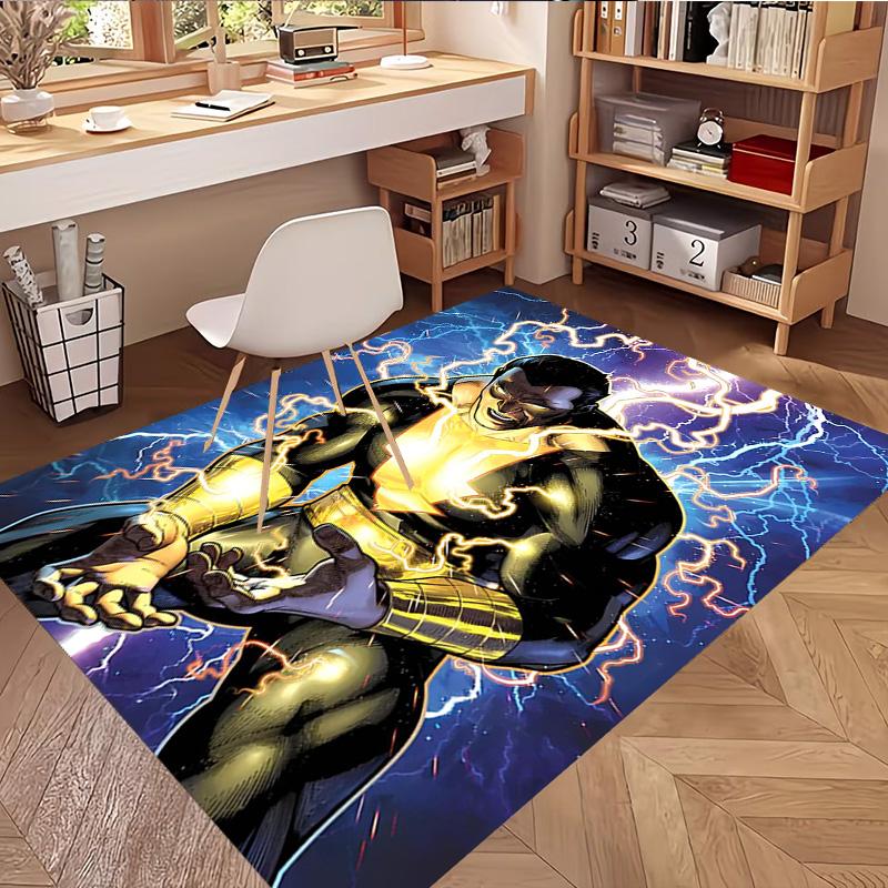 Black Adam Print Rug, Washable Floor Carpet, For Entryway Dorm Laundry Room Office Study, Home Decor Birthday Christmas Gift