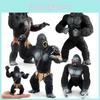 Stunning Red And Brown Gorilla Warrior Figurines Pvc Jungle Animal Collectibles