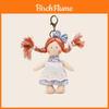 Ciondolo Peluche Ragazza Stile Cottage con Fiocchi a Quadretti e Decorazioni Vestito per Decorazione Borsa e Regalo