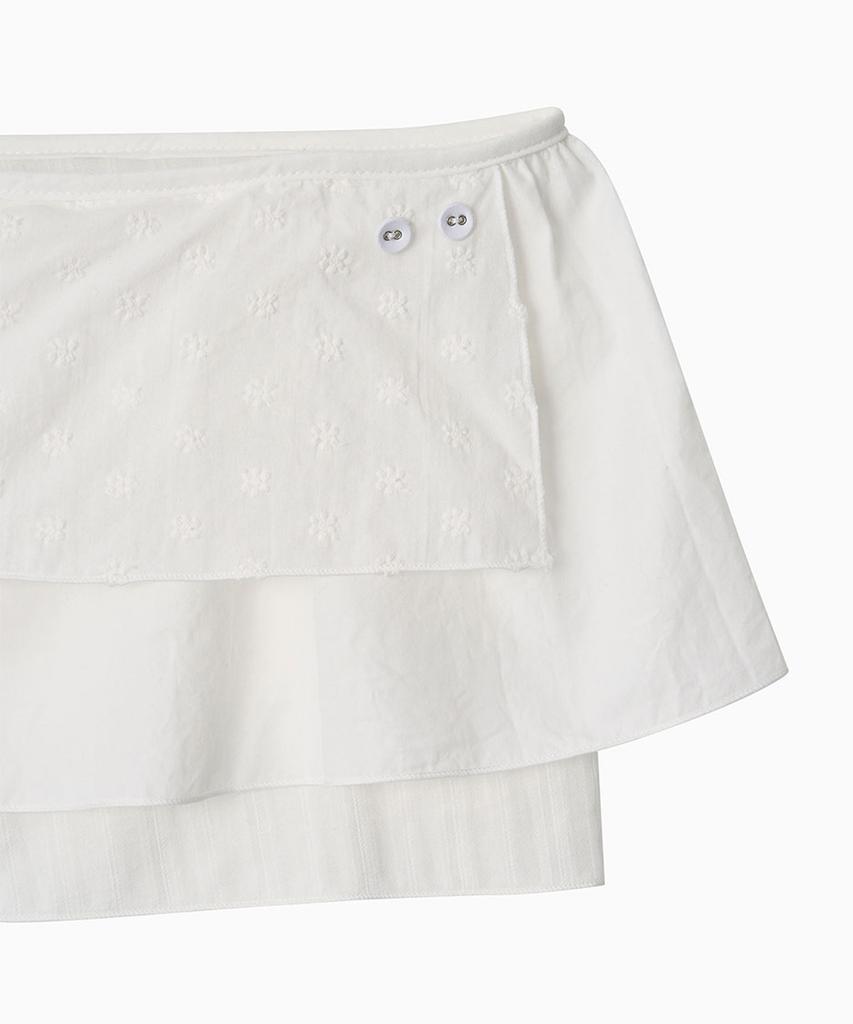 Ohesio Floral Cotton Layered Skirt, White