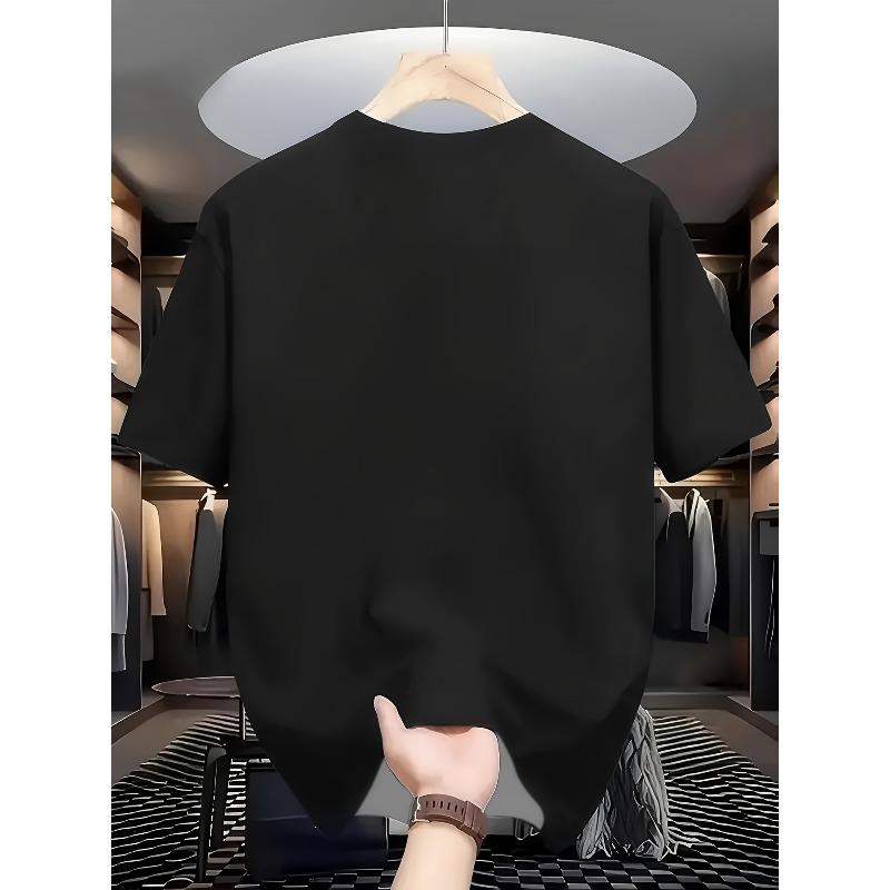 T-shirt Décontracté Élégant pour Homme, Manches Courtes, Col Rond, Coupe Ample, Oversize, Cool, Décontracté et Tendance