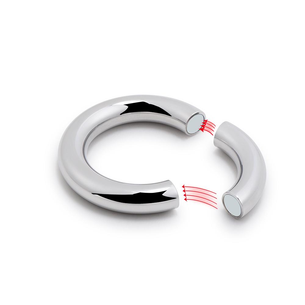 Stainless Steel Horseshoe Ring Penis Ring Scrotum Weight-Bearing Ring Men's Magnet Binding Device Adult Sex Product