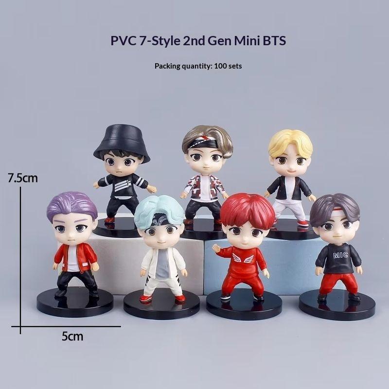 Entire Series Bangtan Boys 7pcs/Set Action Figures Doll Model Toy Rm Jin Suga Jhope Jimin V Jungkook Idol Cute Collectibles