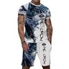 Fashion Resort Style Men's T-Shirt Short Sleeve Shorts Two-Piece Set Summer 3D Print