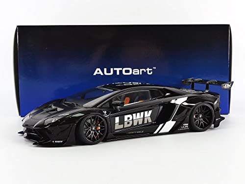 AUTOart 1/18 Scale Liberty Walk LB-WORKS Lamborghini Aventador Limited Edition Black (LBWK/Carbon Black Hood) Finished Model 79244