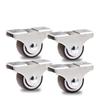 4 Pcs Hot New Arrival 1 Inch Dia Universal Furniture Caster Furniture Trolley Iron Top Plate Silent Nylon Fixed Caster Wheel
