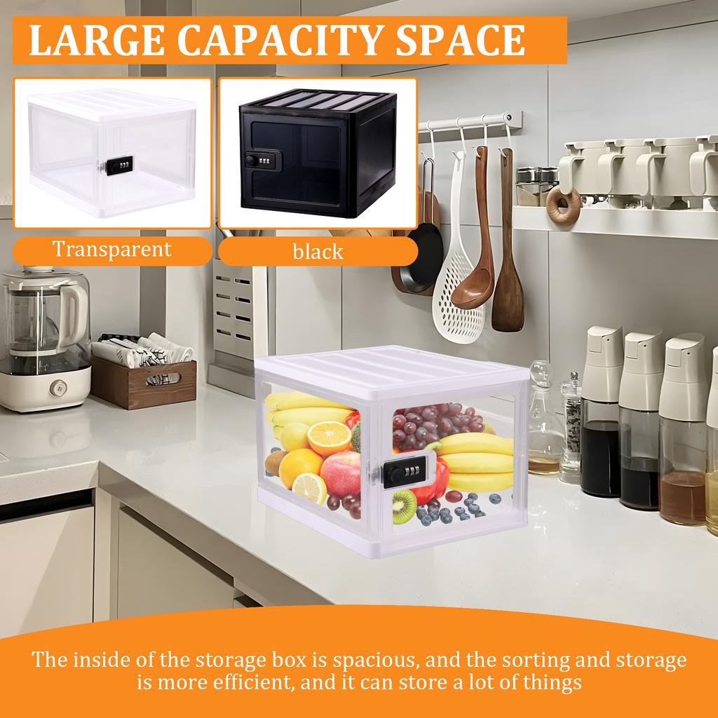 Refrigerator Food Transparent Storage Box With Combination Lock Large Capacity Food Storage Box for Home Kitchen Medical