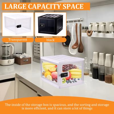 Boîte de rangement transparente pour aliments de réfrigérateur avec serrure à combinaison Grande capacité Boîte de rangement alimentaire pour cuisine domestique Médical