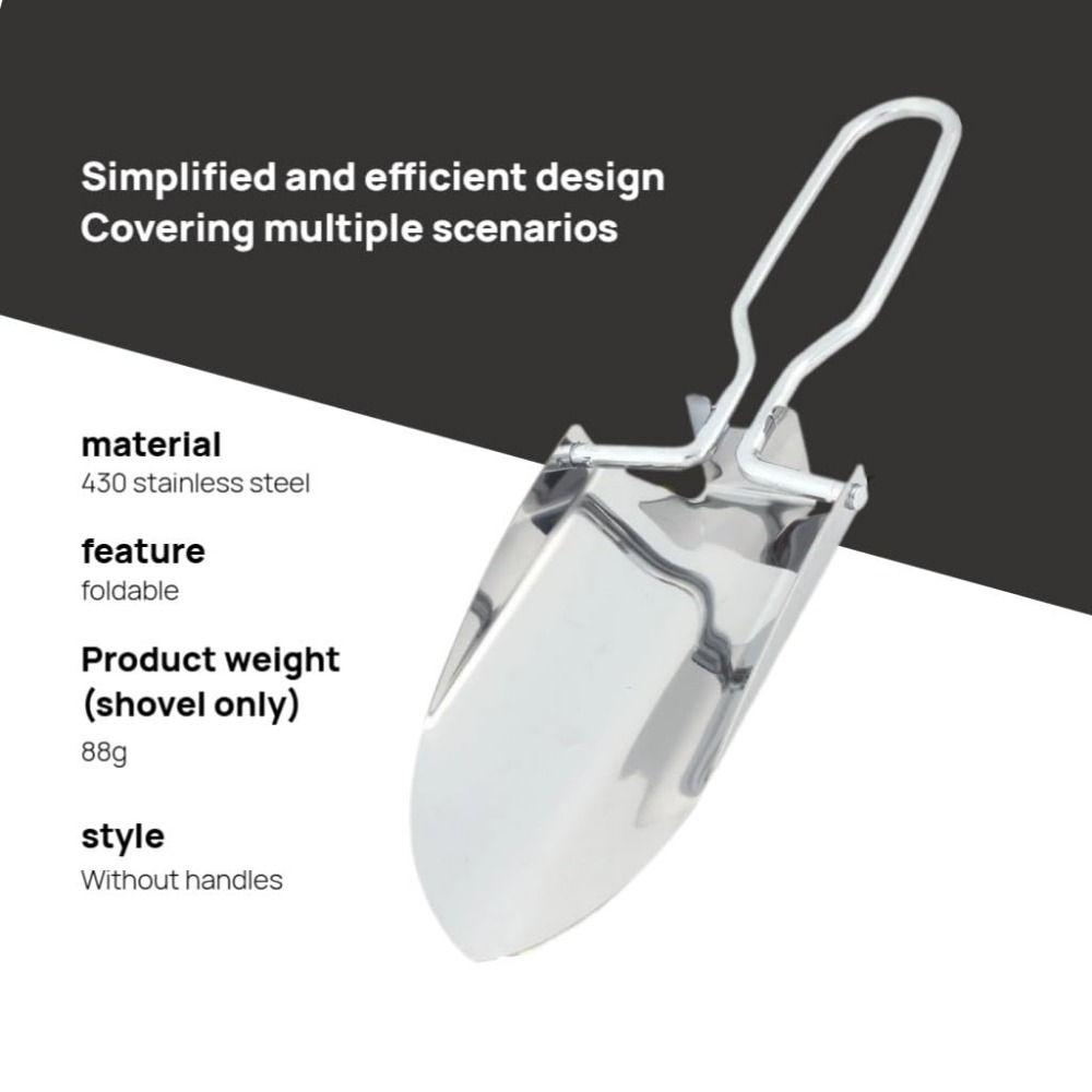 Stainless Steel Folding Shovel Lightweight Anti Slip Handle Camping Shovel with Oxford Storage Bag Mini Gardening Shovel