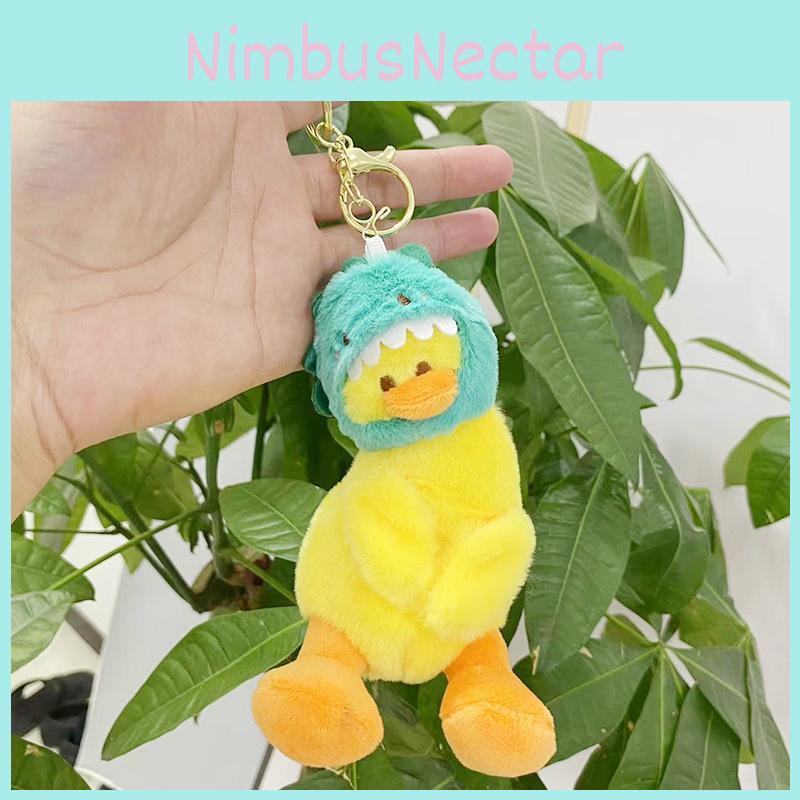 Charming Short Plush Duck Doll Keychain Soft Toy With Dinosaur Shark Bunny Bear Designs