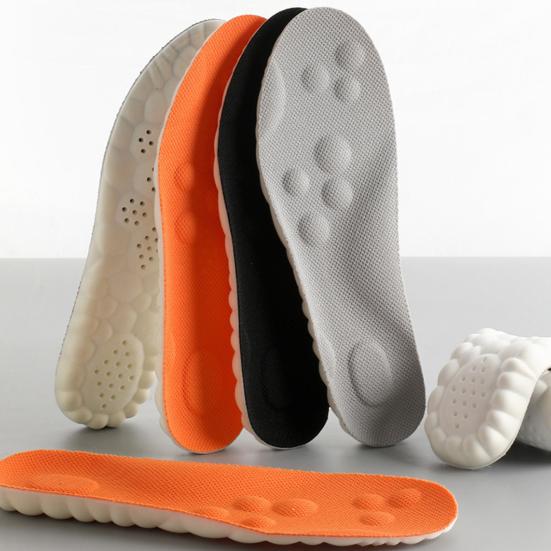 4D Cloud Comfort Insoles with Arch Support Shock-Absorbing Breathable Shoe Inserts for Men Women Non-Slip Anti-Odor Foot Protection Insoles for