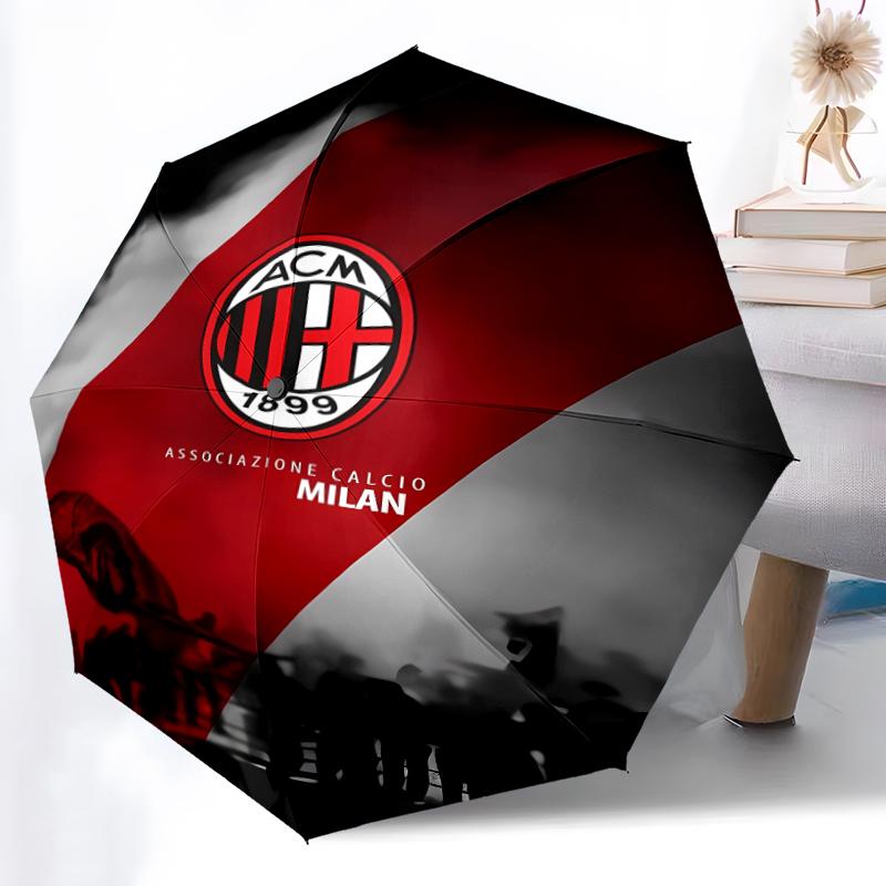 Printed Associazione Calcio Milan Printed Folding Umbrella,Outdoor,Leisure,And Travel Umbrella,Durable Umbrella Fabric,Birthday And Holiday Gift
