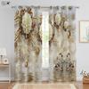 Flower 3D Printed Curtains Chinese Style Beautiful Plum Blossom Peach Blossom Violet Rose Bedroom Living Room Rod Pocket Curtain